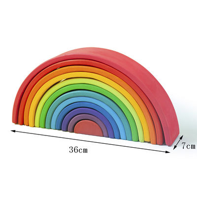 Arco iris los 7cm de madera educativo de los juguetes de los bloques de los 35cm que apila bloques