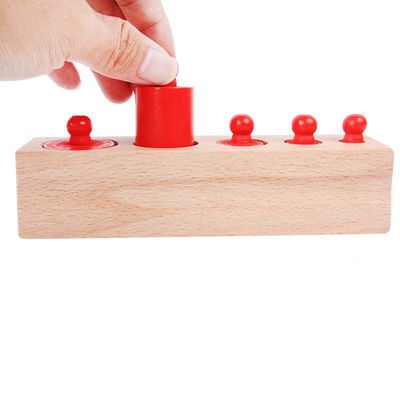 preescolar nudoso de los bloques de cilindro de Montessori del zócalo sensorial del cilindro de los 3cm