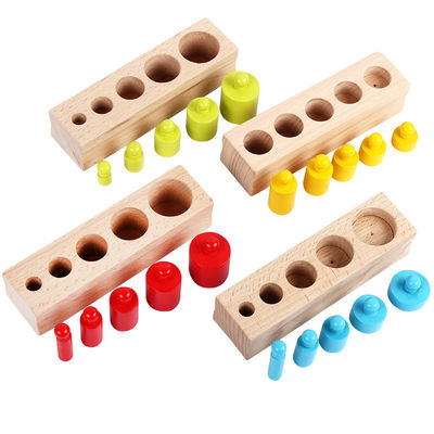 preescolar nudoso de los bloques de cilindro de Montessori del zócalo sensorial del cilindro de los 3cm