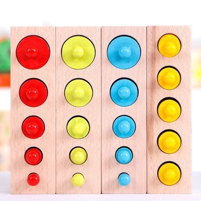 preescolar nudoso de los bloques de cilindro de Montessori del zócalo sensorial del cilindro de los 3cm