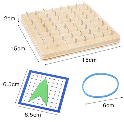 Ayuda a la ense6anza de aprendizaje de madera de Montessori de los juguetes del clavo el 16.5cm del lazo