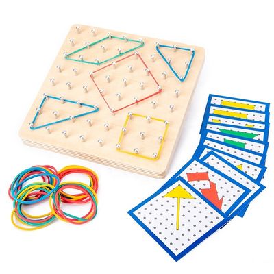 Ayuda a la ense6anza de aprendizaje de madera de Montessori de los juguetes del clavo el 16.5cm del lazo
