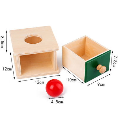 el bebé de madera sensorial del 12cm Montessori juega Beechwood coloreado caja del cajón de Montessori