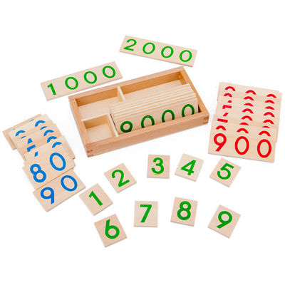 Tarjeta a juego de madera de los números del rompecabezas de Montessori los 6.5cm