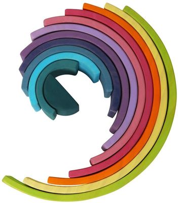 apilador de madera de amontonamiento del arco iris del arco iris de 3D los 2.75in 12 pedazos