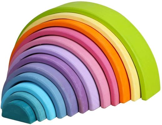 apilador de madera de amontonamiento del arco iris del arco iris de 3D los 2.75in 12 pedazos