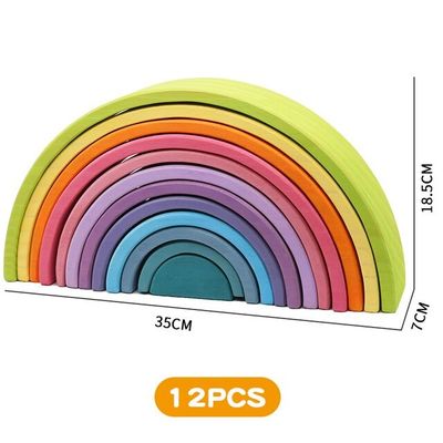 apilador de madera de amontonamiento del arco iris del arco iris de 3D los 2.75in 12 pedazos