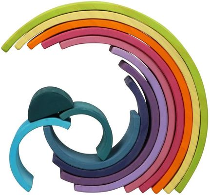 apilador de madera de amontonamiento del arco iris del arco iris de 3D los 2.75in 12 pedazos