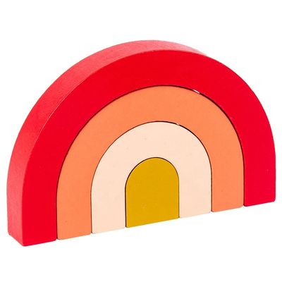 pastel de amontonamiento de madera del arco iris del apilador de madera del arco iris del edificio de 3D Jenga