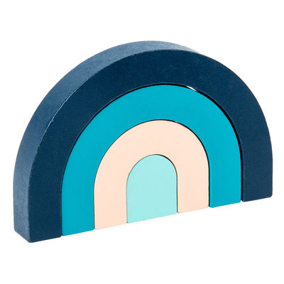 pastel de amontonamiento de madera del arco iris del apilador de madera del arco iris del edificio de 3D Jenga