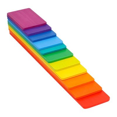Apilador de madera Toy Macaron Beech del arco iris de Burlywood de 11 porciones