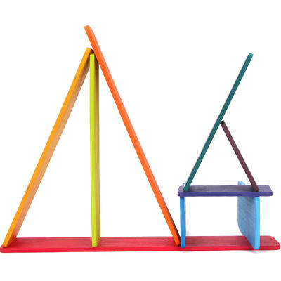 Apilador de madera Toy Macaron Beech del arco iris de Burlywood de 11 porciones