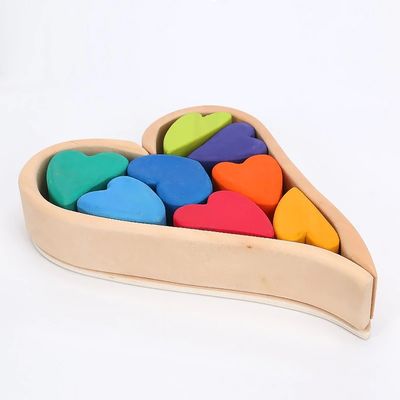 Arco iris de madera nórdico de Jenga que apila las unidades de creación de madera naturales