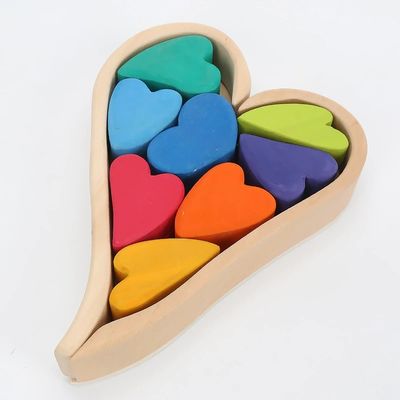Arco iris de madera nórdico de Jenga que apila las unidades de creación de madera naturales
