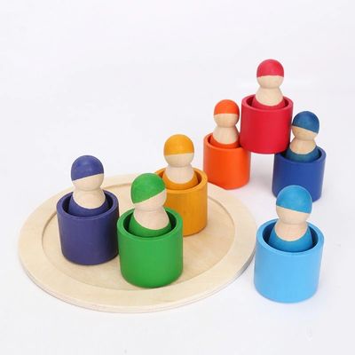 La exclusiva fijó 12 pedazos nórdico no tóxico de Peg Rainbow Arch Stacker Toy