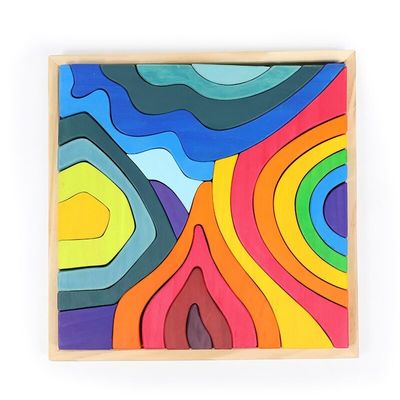 Arco iris los 4.5cm grande sólido creativo que apila el animal del rompecabezas