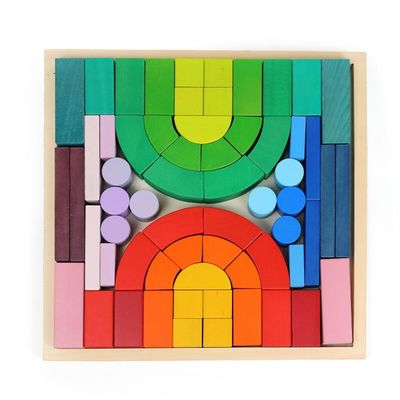 Arco iris los 4.5cm grande sólido creativo que apila el animal del rompecabezas