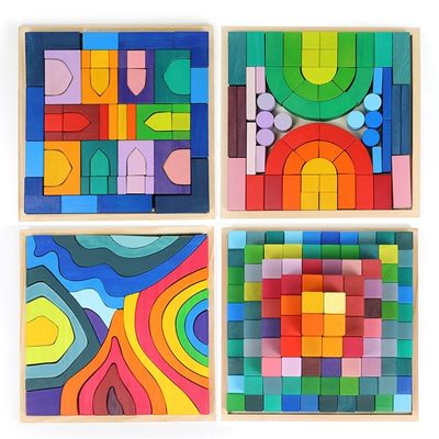 Arco iris los 4.5cm grande sólido creativo que apila el animal del rompecabezas