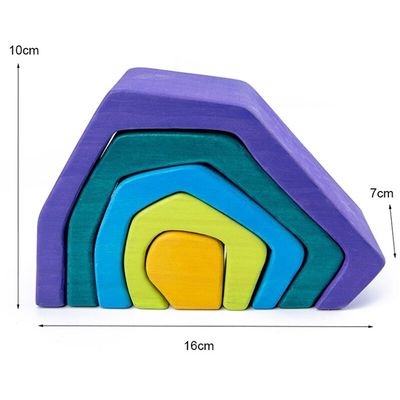 La roca de madera de Coral Earth Wooden Blocks Toys fijó el juguete de madera natural de equilibrio de los bloques