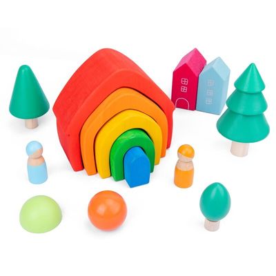 La roca de madera de Coral Earth Wooden Blocks Toys fijó el juguete de madera natural de equilibrio de los bloques