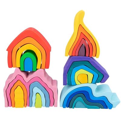 La roca de madera de Coral Earth Wooden Blocks Toys fijó el juguete de madera natural de equilibrio de los bloques