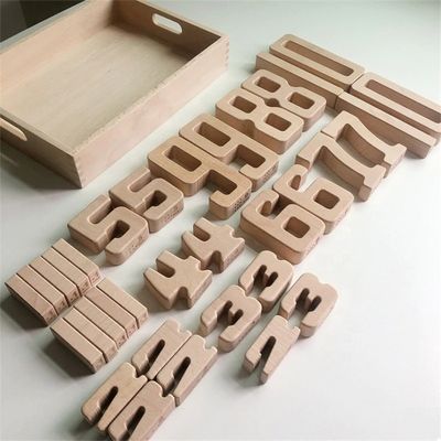 Juguetes de madera educativos ISO9001 de Digitaces de la matemáticas de los bloques del alfabeto y del número