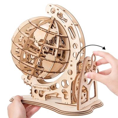 el rompecabezas de madera perpetuo del bloque 3D juega el modelo mecánico de madera