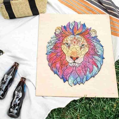53g Lion Baby Building Blocks Wooden que apila los juegos interactivos animales del rompecabezas