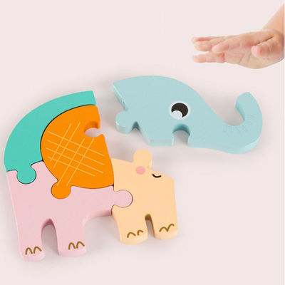 Rompecabezas animales de madera de Forest Wooden Block Puzzle Toys de la balanza del bebé los 0.9cm