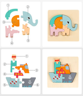 Rompecabezas animales de madera de Forest Wooden Block Puzzle Toys de la balanza del bebé los 0.9cm