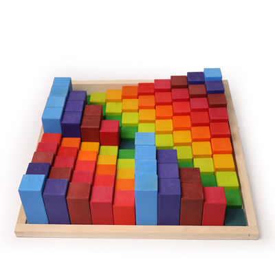 Unidades de creación los 4.5cm de madera cognoscitivas del arco iris de los juguetes de los bloques del castillo