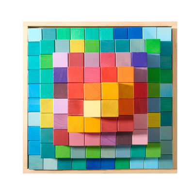 Unidades de creación los 4.5cm de madera cognoscitivas del arco iris de los juguetes de los bloques del castillo
