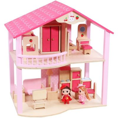 Los juguetes de madera hechos a mano naturales DIY de la casa de muñecas colorearon ISO9001
