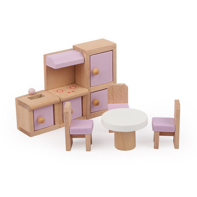 Muebles el 10.5cm naturales clásicos de Mini Wooden Doll House Toys