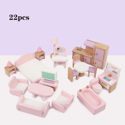 Muebles el 10.5cm naturales clásicos de Mini Wooden Doll House Toys