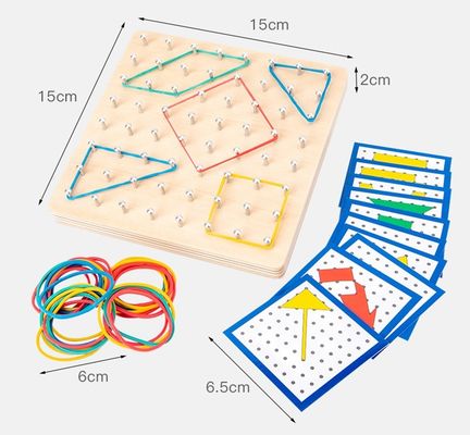 Tablero gráfico de Toy Math Wooden Blocks Montessori de la matemáticas de madera del clavo del lazo de los niños el 15cm