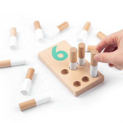 Juguetes educativos del número del rompecabezas de Digitaces los 8cm de los bloques del bebé de madera de los juguetes