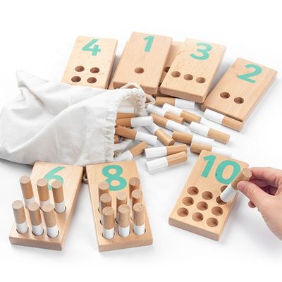 Juguetes educativos del número del rompecabezas de Digitaces los 8cm de los bloques del bebé de madera de los juguetes