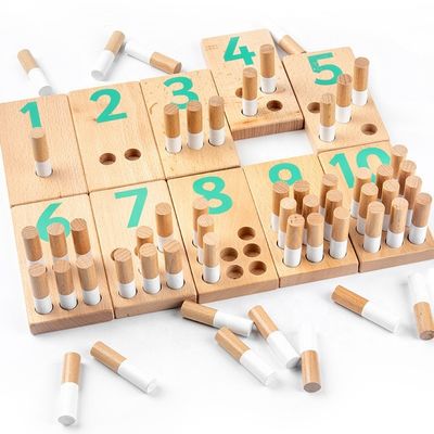 Juguetes educativos del número del rompecabezas de Digitaces los 8cm de los bloques del bebé de madera de los juguetes