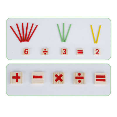 Tóxico de madera de Toy Montessori Counting Blocks Non de la matemáticas de Digitaces los 23cm del número