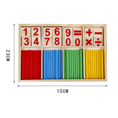 Tóxico de madera de Toy Montessori Counting Blocks Non de la matemáticas de Digitaces los 23cm del número
