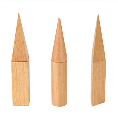 3D que cuenta la matemáticas de madera Toy Geometric Wooden Blocks de los 5cm