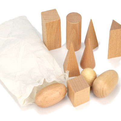 3D que cuenta la matemáticas de madera Toy Geometric Wooden Blocks de los 5cm