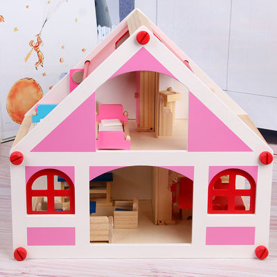miniatura de madera de  DIY de los muebles de la casa de muñecas del vintage de la casa de los 37.5cm
