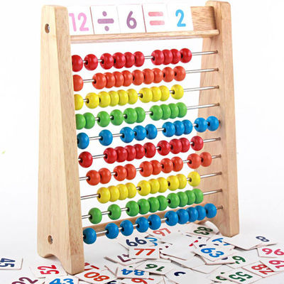 Gotas de cuenta de madera de madera de Toy Rainbow los 7cm de la matemáticas del ábaco aritmético