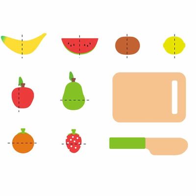 El corte de madera coloreado de la fruta del 19cm fijó a Toy Kid Education