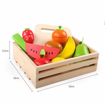 El corte de madera coloreado de la fruta del 19cm fijó a Toy Kid Education