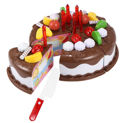 El corte de madera de la fruta de DIY 5.9inch fijó la torta de cumpleaños Toy Plastic