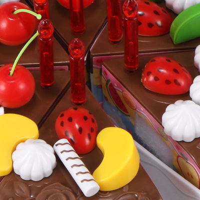 El corte de madera de la fruta de DIY 5.9inch fijó la torta de cumpleaños Toy Plastic