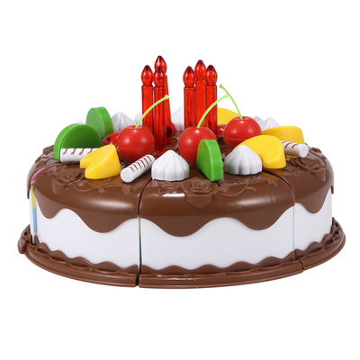 El corte de madera de la fruta de DIY 5.9inch fijó la torta de cumpleaños Toy Plastic